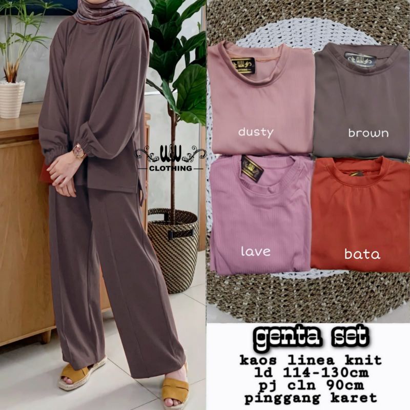 BEST SELLER GENTA SET BAHAN KAOS LINEA RAJUT LD 114-130 SETELAN JUMBO