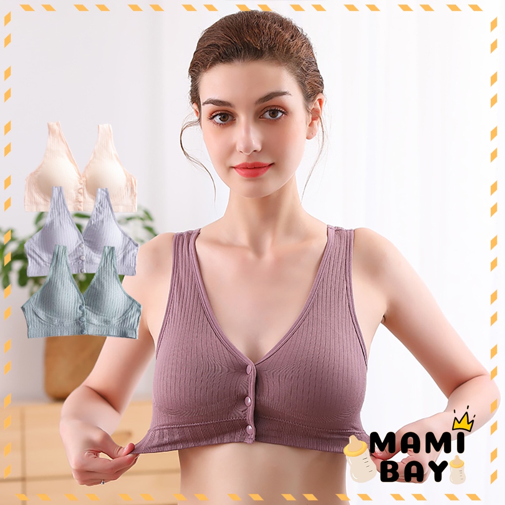 OKEYI BH jumbo Bra menyusui kancing depan katun lembut Wanita Hamil Postpartum Feeding Bra