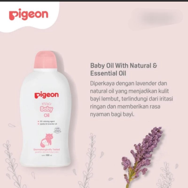 Pigeon Baby Oil With Telon / minyak Telon 115ml Urut  pijat bayi / Pigeon baby Oil Natural Essential 100ml