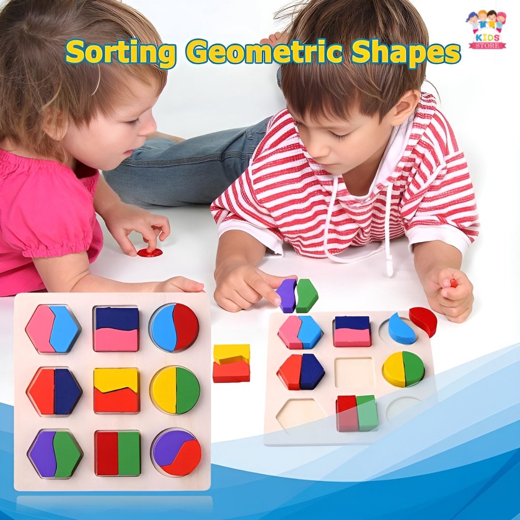 Shape Puzzle Montessori Geometry | Mainan Puzzle Edukasi Anak Kayu | Mainan Terbaru 2022 | Kado Ulang Tahun Anak Cowok