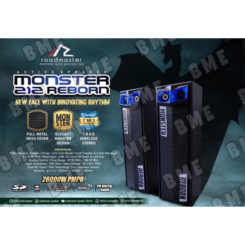 SPEAKER AKTIF ROADMASTER MONSTER 212 REBORN