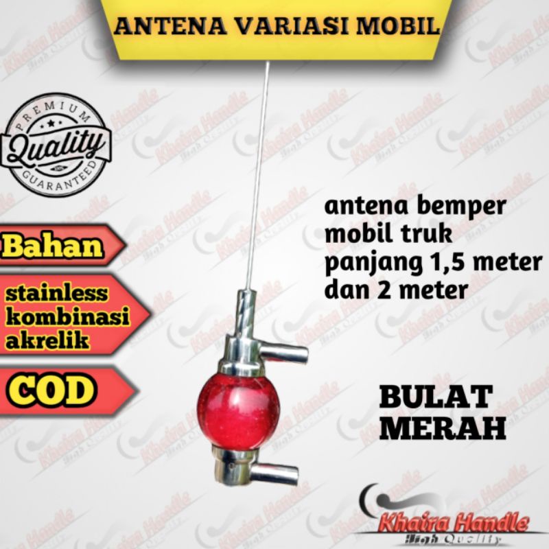Antena Mobil Panjang 1,5 meter Variasi Truk Canter Pick up Granmax L300 Stainless Kombinasi Akrelik 
