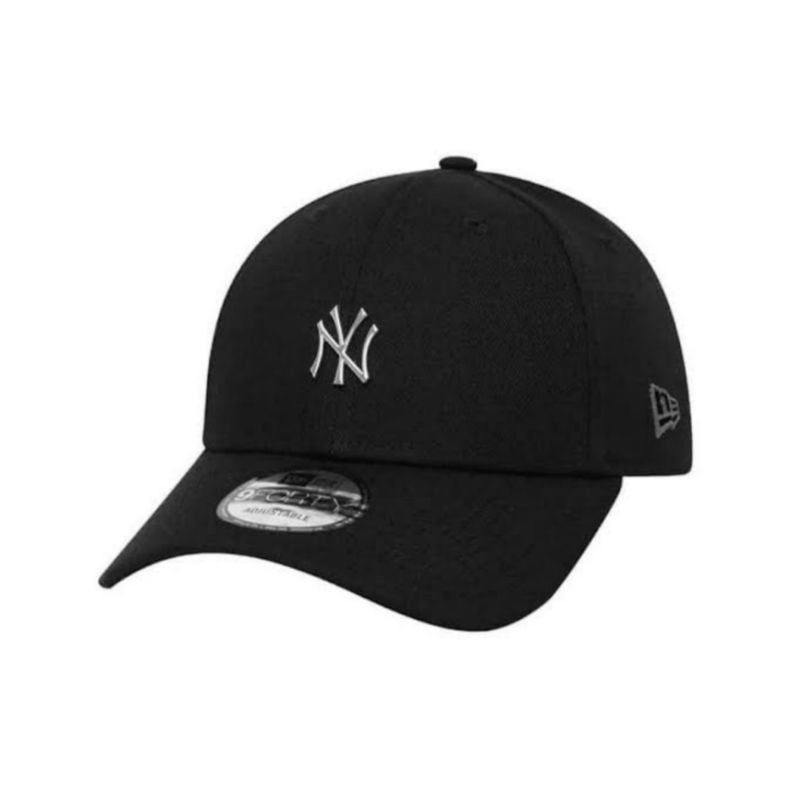 Topi New Era Cap New York Yankees Mini Metal Logo Black 9Forty Adjustable Original