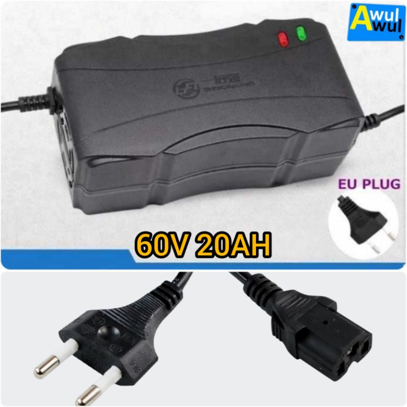 HKS (FreeOngkir) Charger Baterai SLA 60V 20Ah Universal Auto Cut Off untuk Motor Listrik Uwinfly T3
