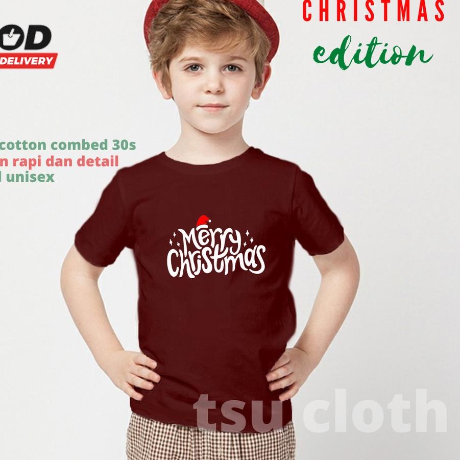 Depan1 Baju Natal Anak / Baju Merry Christmas Anak / Kaos Natal Anak / Kaos Merry Christmas / Kaos Motif Natal / Baju Natal / Christmas Tshirt