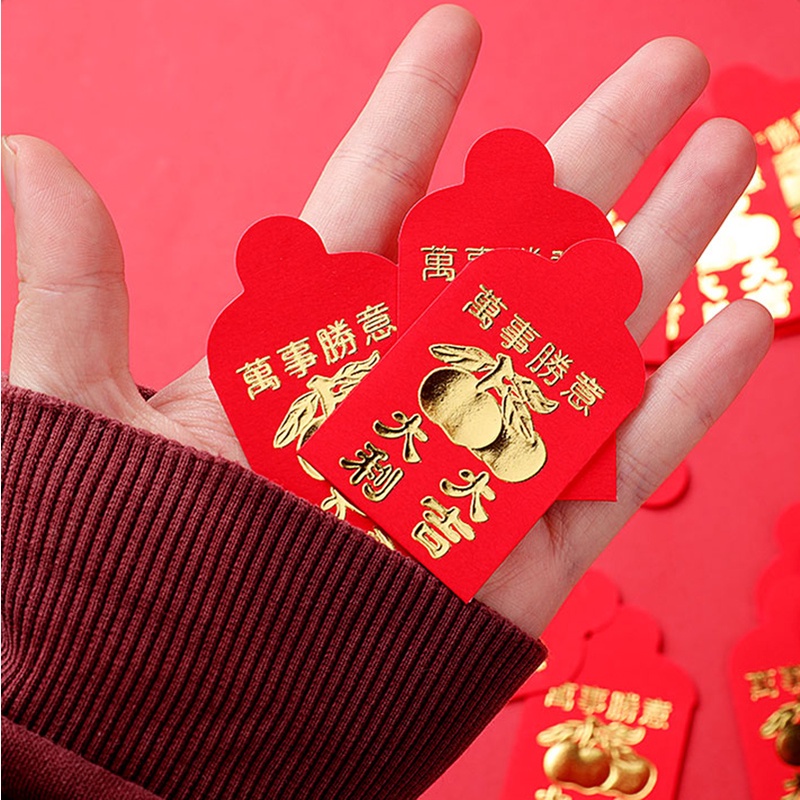 Berkah Tradisional China Anak Bonus Festival Musim Semi Saku Uang Keberuntungan Pernikahan Berkah Tas Merah