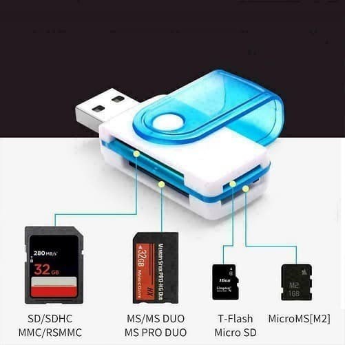 Jual Multi Card Reader 4in1 Memory Converter to Flashdisk Shopee