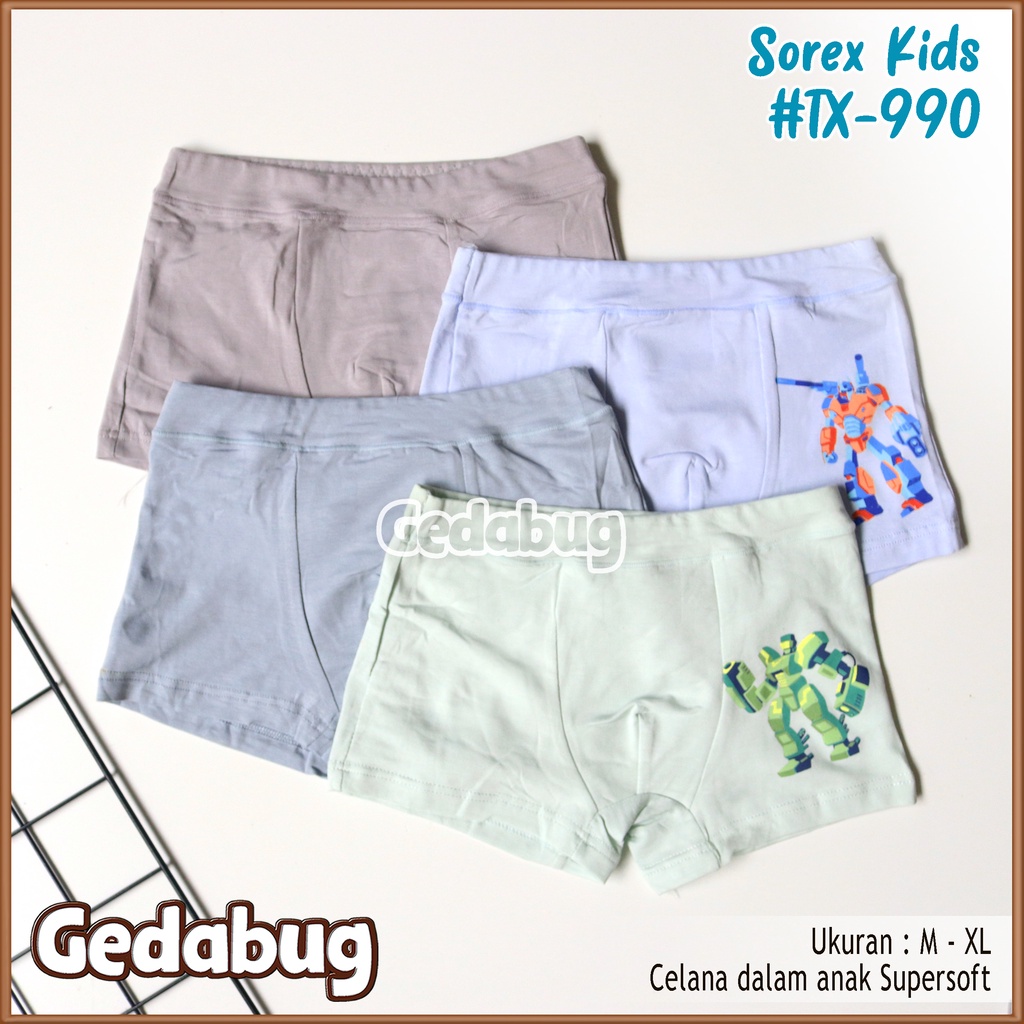 CD Boxer Sorex Kids TX-990 Robot | Celana dalam anak motif keren | Gedabug