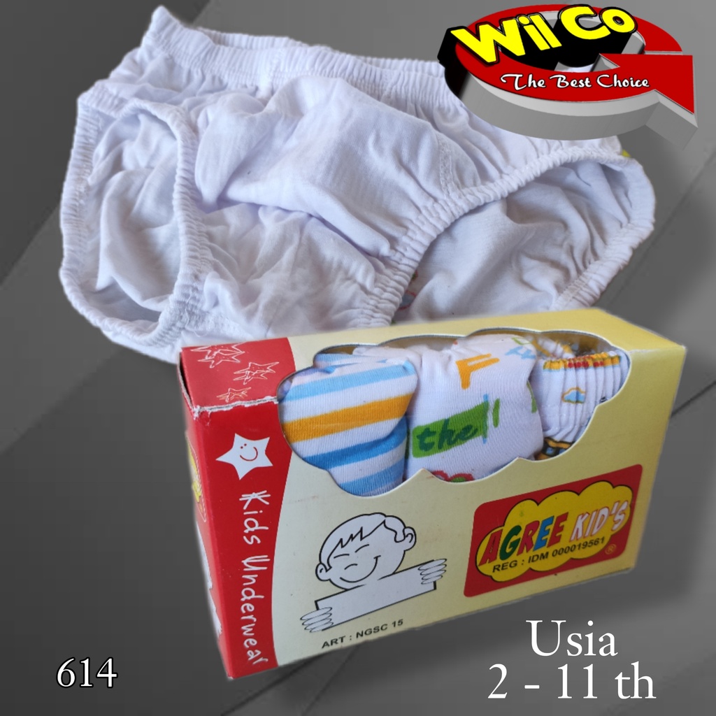 K614 - (Harga 1Pcs) CELANA DALAM ANAK PAKAIAN DALAM ANAK COWOK AGREE SIZE S - XL