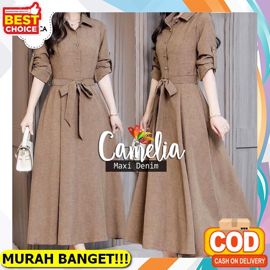 Zm Zaskia Mecca - Hagia Mocca Gamis - Jelita Indonesia - Edisi Palembang Maxy Dress Katun Denim Supe