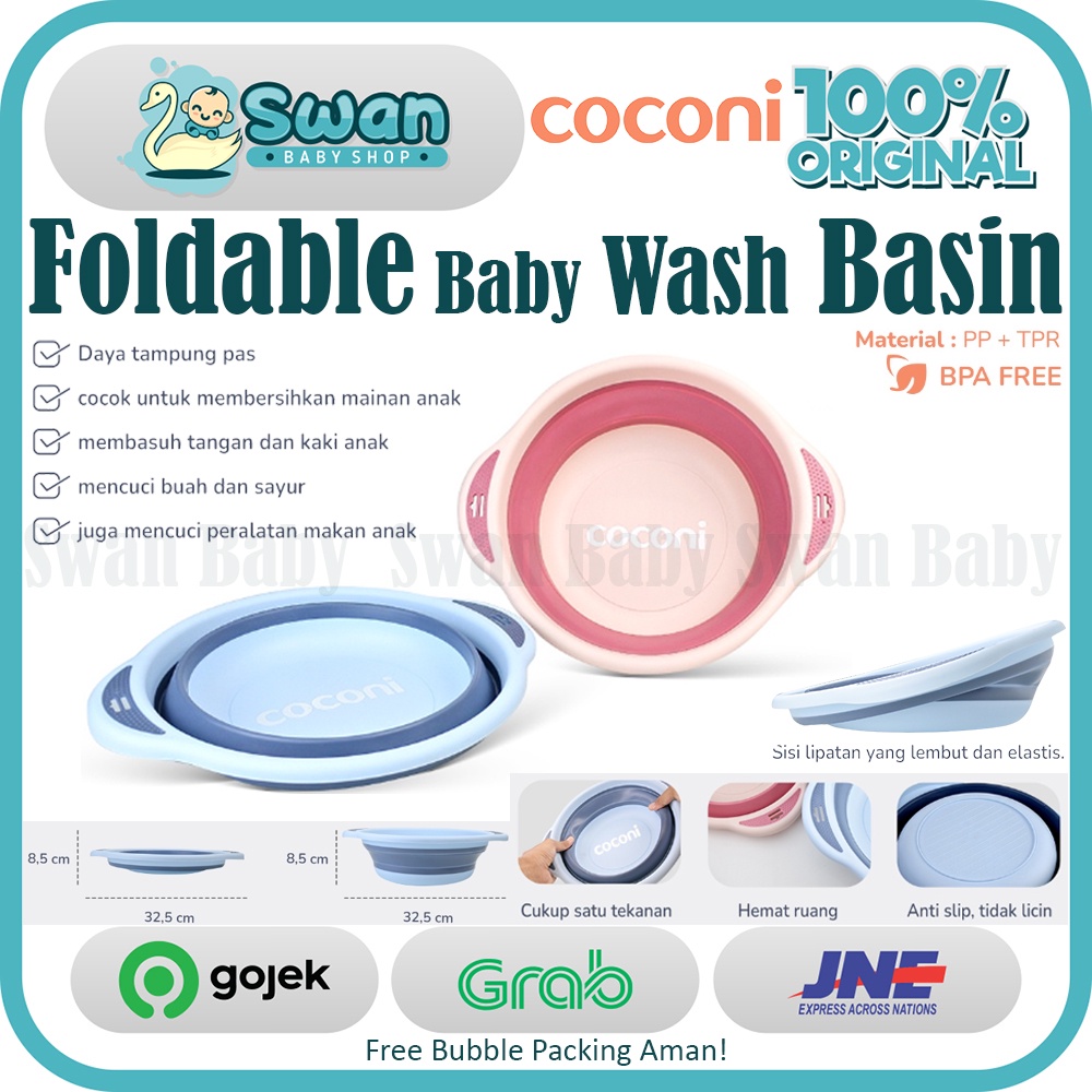 Coconi Foldable Baby Wash Basin / Baskom Ember Lipat Multifungsi