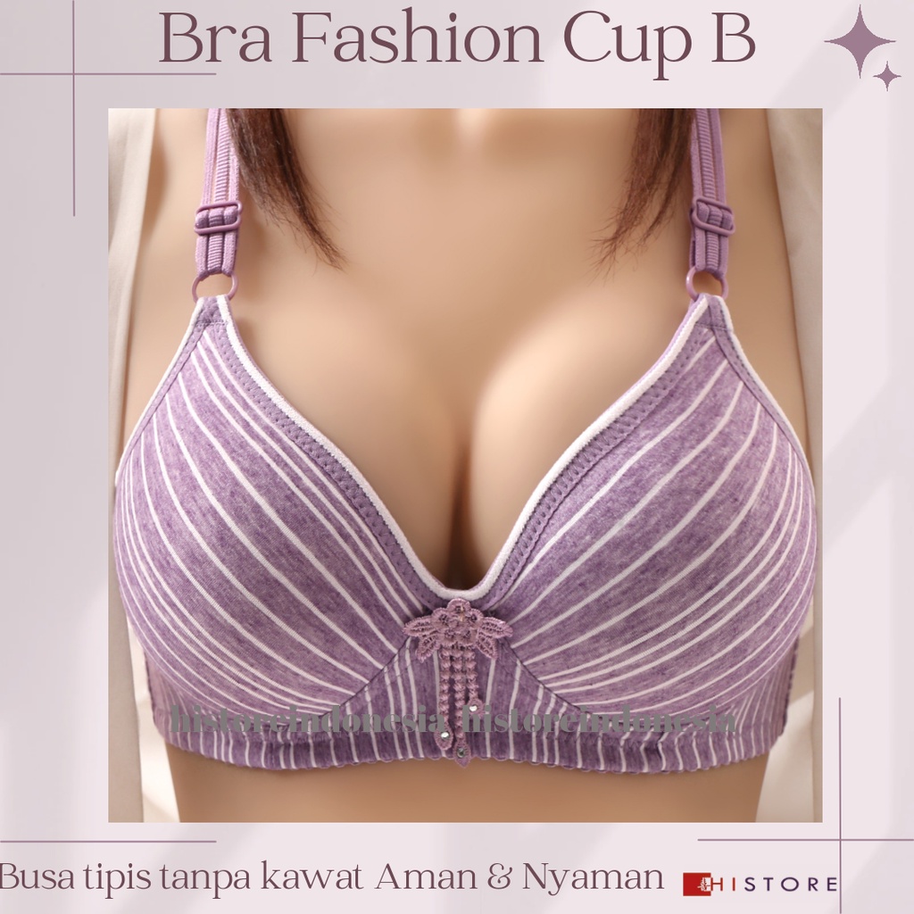 [HI] Bra BH FASHION Wanita CUP 3/4B Premium Busa Tipis Tanpa Kawat Sangat Nyaman S300