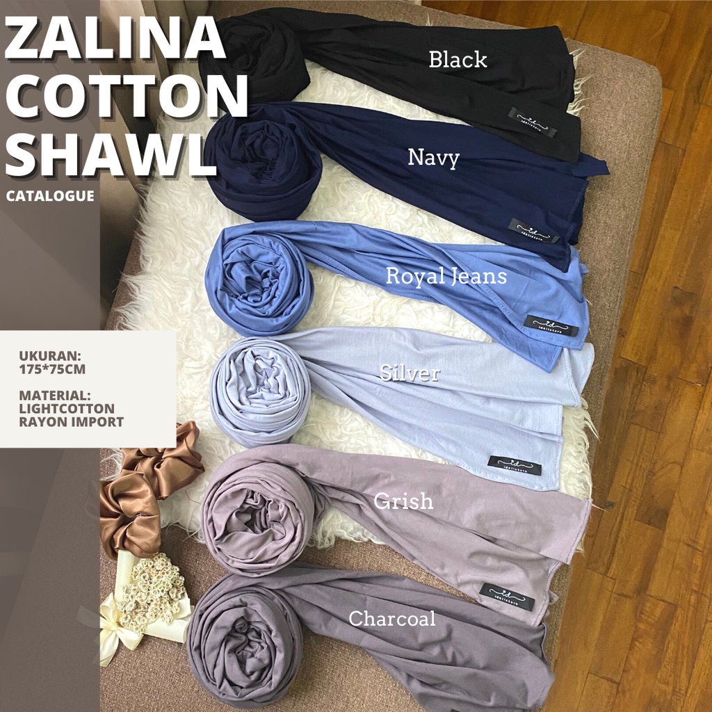 [BUY 1 GET 1] 11-15 November 2023 • Zalina Lightcotton Shawl Pasmina Katun Ringan Adem Rayon Premium Jersey Nyaman