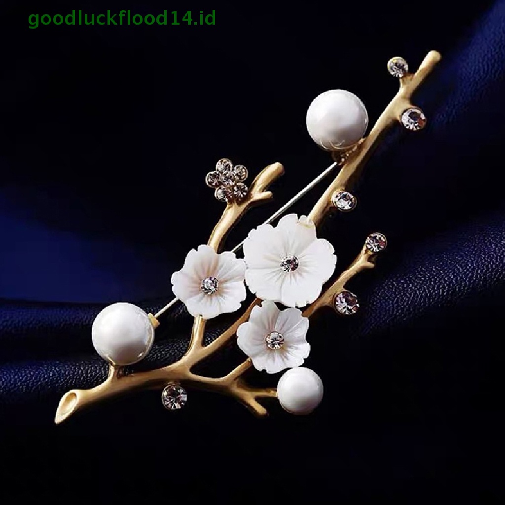 [GOOGFOUR] Shell Plum Blossom Bunga Bros Untuk Wanita Pernikahan Kantor Brooch Pins Decor [TOP]