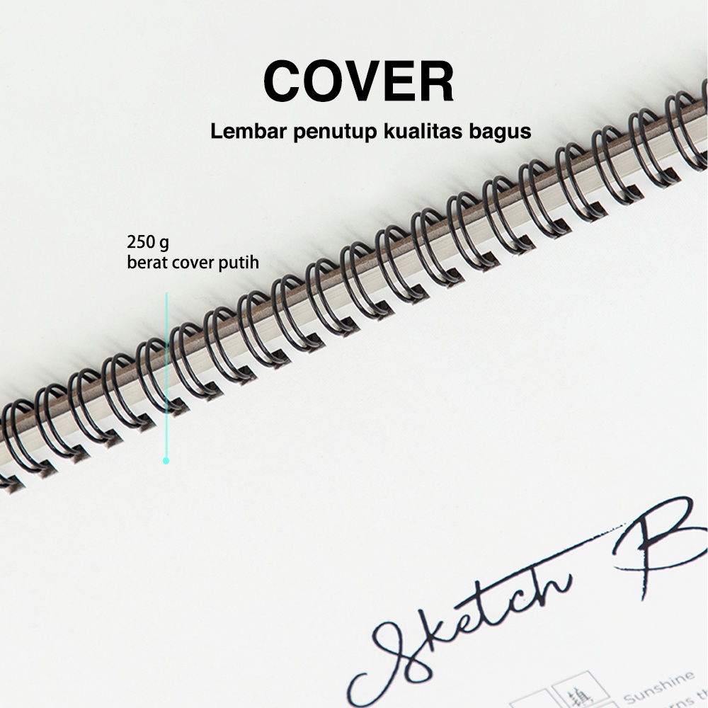 Deli Sketch Book / Buku Gambar Jilid Spiral Vertikal B5 40 Lembar 100 gsm 73628