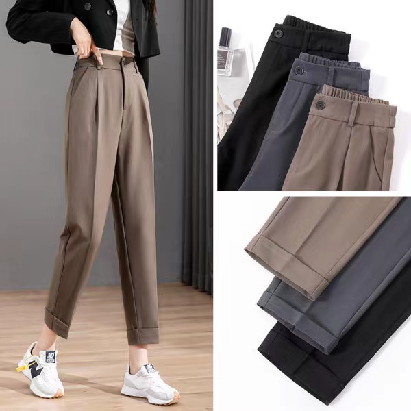 NEW!S-2XL Celana Kulot Wanita High Waist Loose Pants Cullote Kasual Celana Yang Dipotong