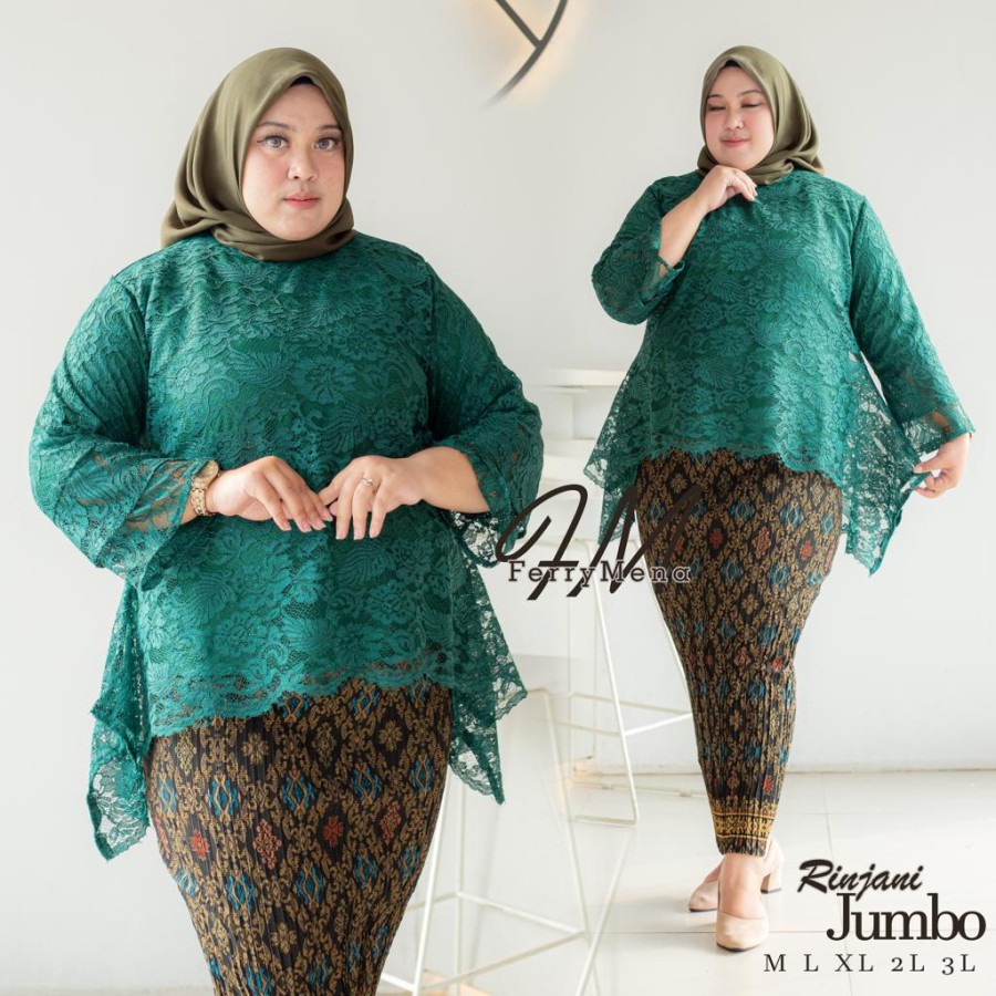 setelan kebaya ld 130~set kebaya jumbo brukat kebaya remeja~kebaya - set abu, atasan saja -kebaya brukat RESTU KEBAYA