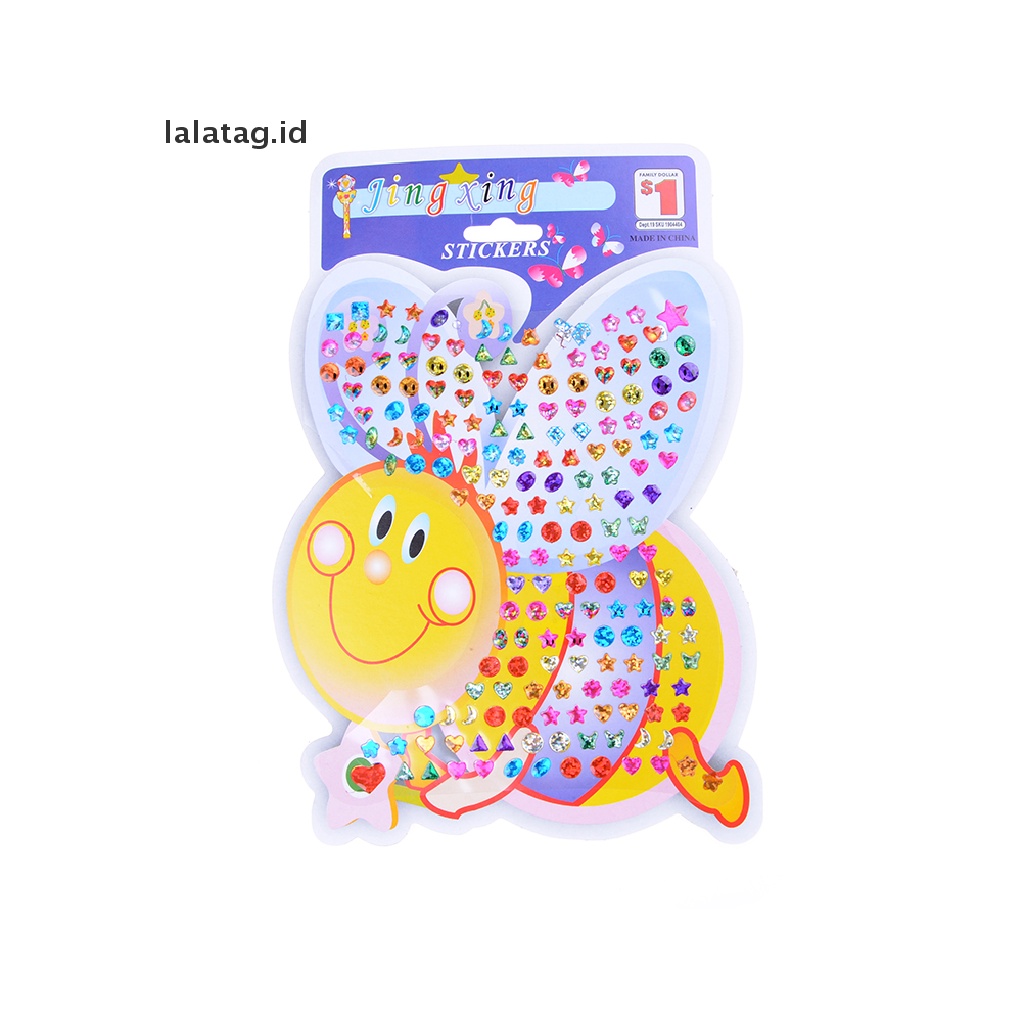 [lalatag] 4pcs/set Wonderful Anak Stiker Anting Kartun Reward Kristal Stiker Mainan Grosir [ID]