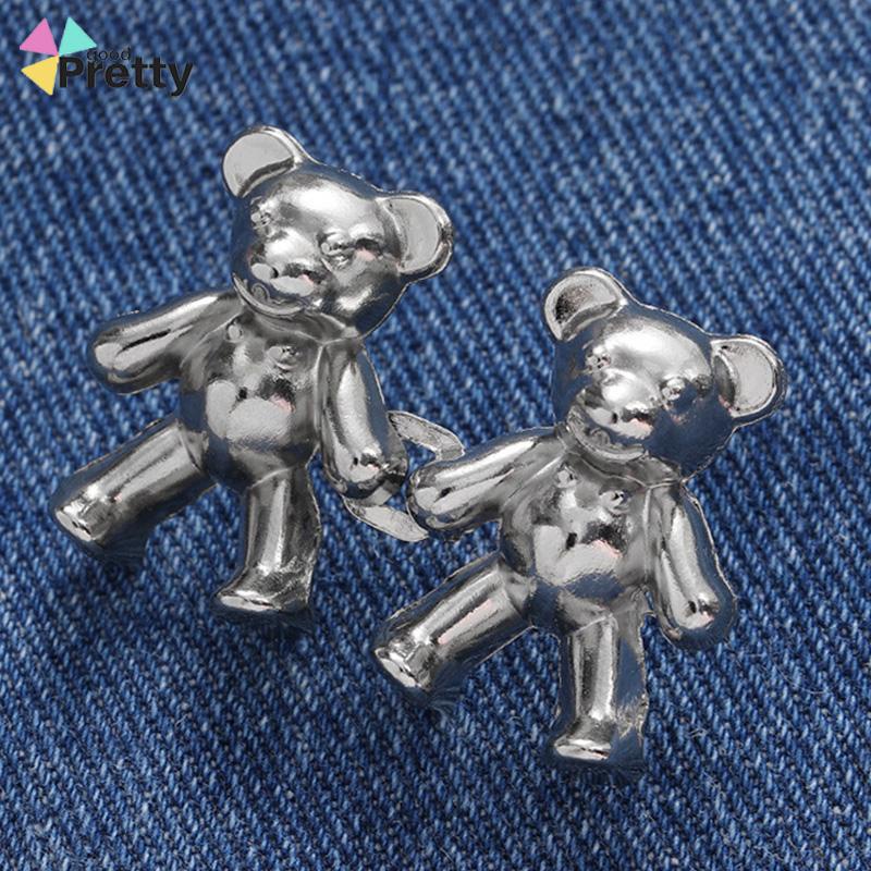 Bear Detachable Metal Buttons Snap Fastener Pants Pin Tombol Ditarik Jahitan-Gratis Gesper Jeans Cocok Sangat Mengurangi Pinggang