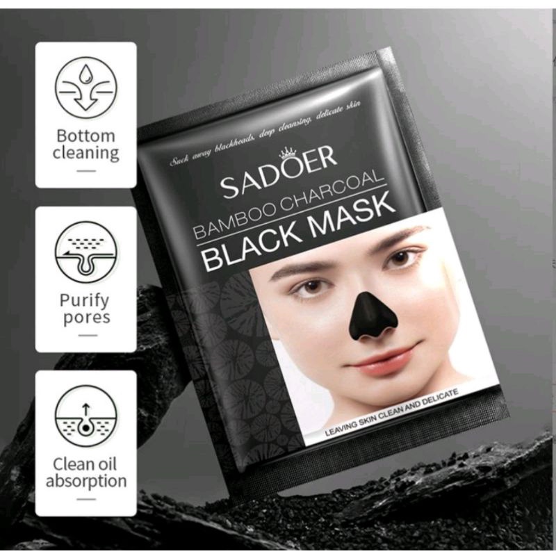 Masker komedo Sadoer Black mask bamboo charcoal berkualitas