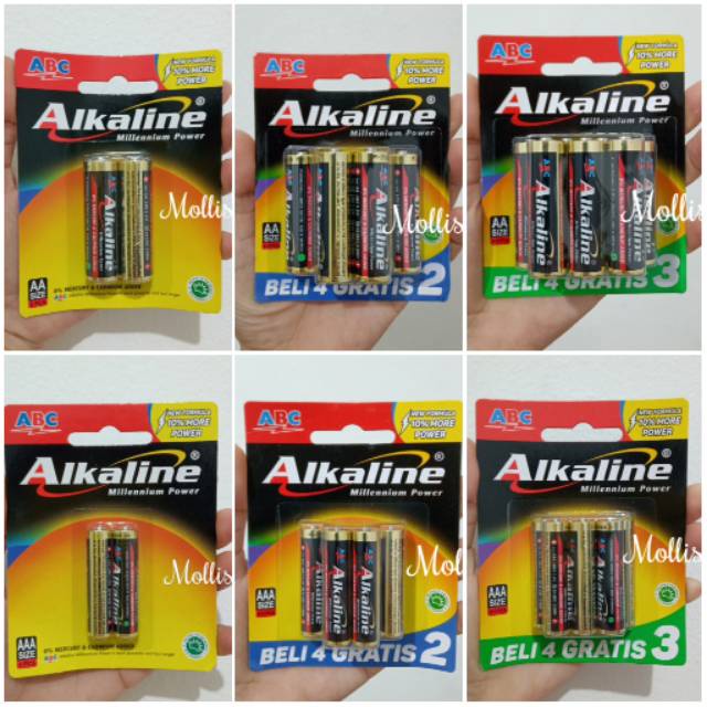 Baterai/Battery/Batere ABC Alkaline AA/AAA isi 2 | isi 6 | isi 7