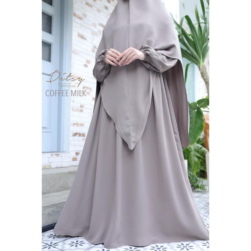 Ditsy Official Nightgown Moslem Daily Gamis Katun Rayon Januari 2023 XL