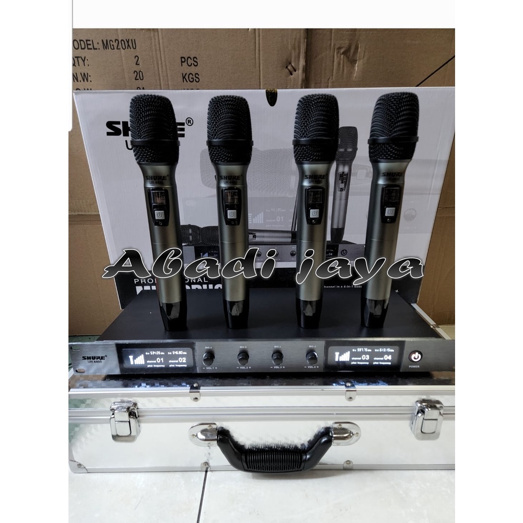 mic wireless shure ur4400 shure ur 4400 4 mic pegang free koper