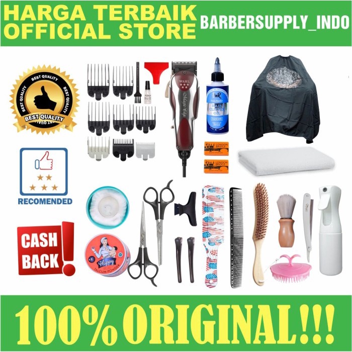 Alat Cukur Rambut Paket Hemat Pangkas Rambut Barbershop Salon Wahl Ori