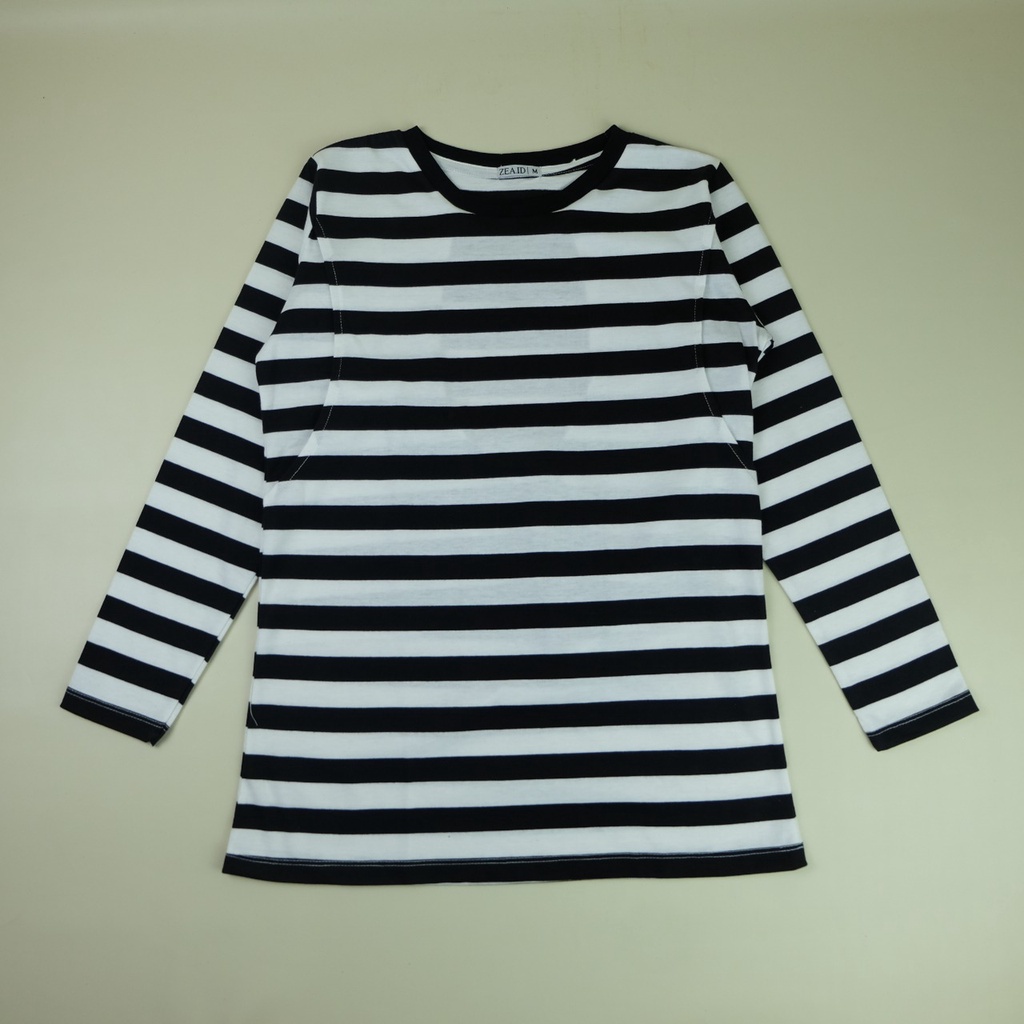 Kaos menyusui garis / baju busui lengan panjang motif stripe bahan cotton combed by Caiskids