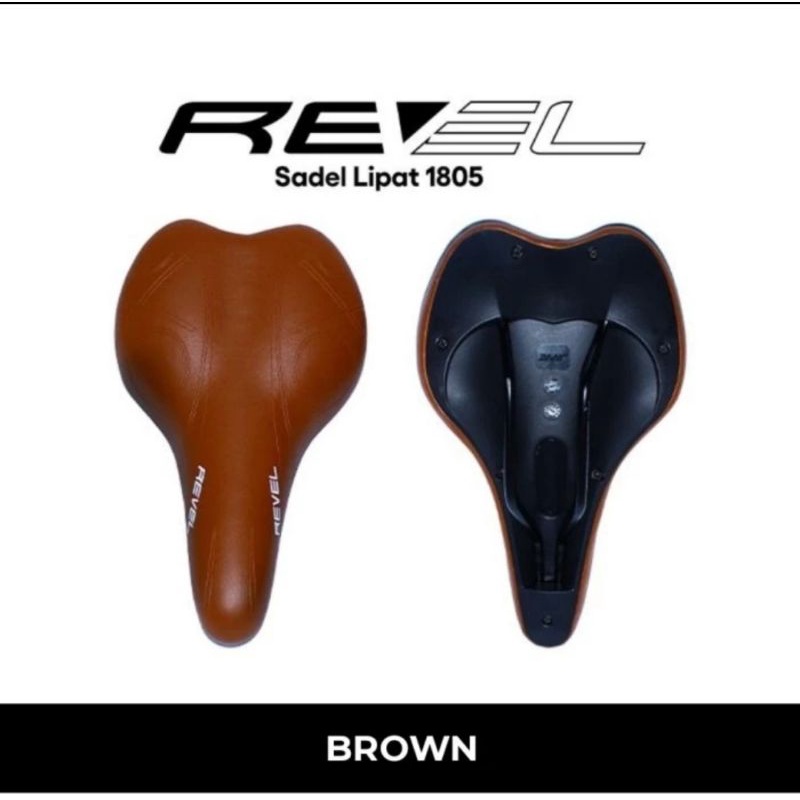 SADEL SEPEDA EMPUK NYAMAN MERK REVEL SEPEDA MTB SELI LIPAT WARNA COKLAT BROWN CLASSIC DAN HITAM BLACK