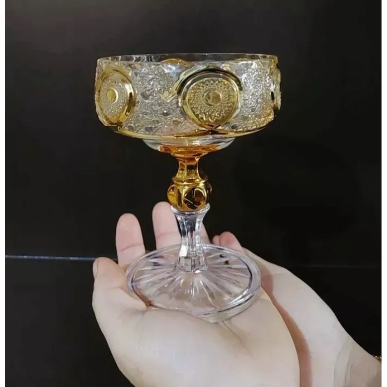 Candy pot kaca Tempat Permen Gold