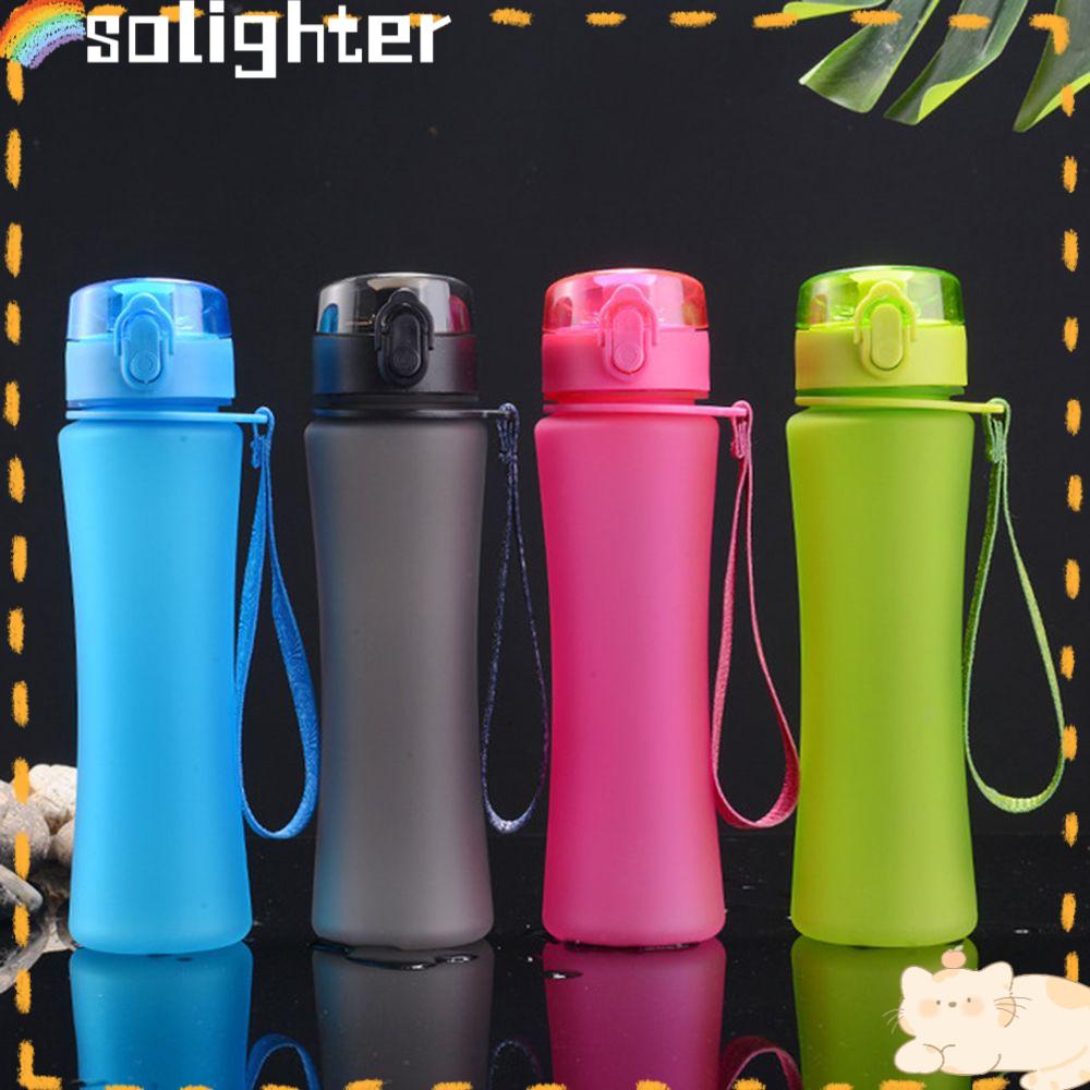 Solighter 500ML Botol Air Olahraga Luar Ruangan Travel Drinkware Tali Anti Bocor Cangkir Air