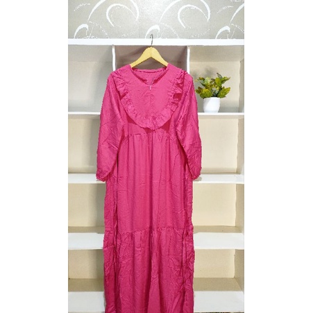 gamis polos rayon twill