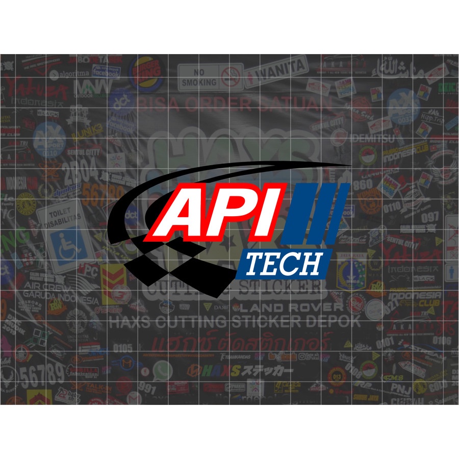 Cutting Sticker Apitech Ukuran 8 cm untuk motor mobil