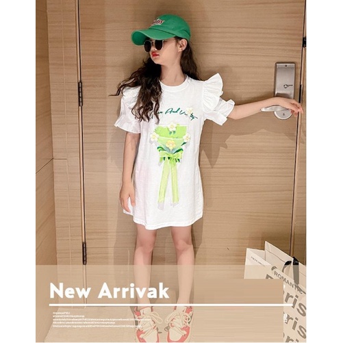 DRESS Anak cewek import 5TH-14TH TERUSAN PREMIUM- BUCKET BUNGA 3D