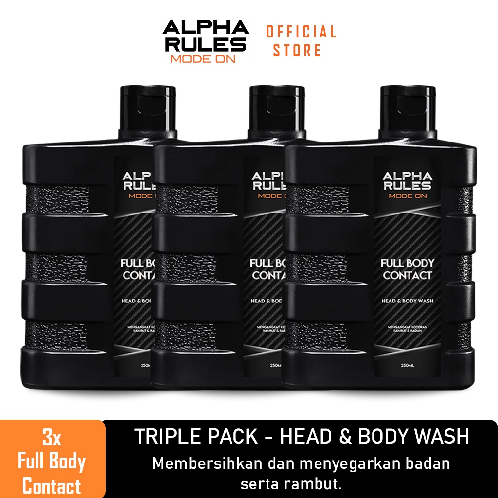 Alpha Rules Triple Pack - Full Body Contact - Sabun Mandi Dan Shampoo