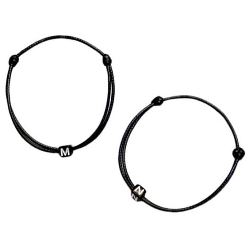 GELANG INISIAL HURUF DADU DOUBLE SLIDE (1,5 MM) (BEPINK OFFICIAL)
