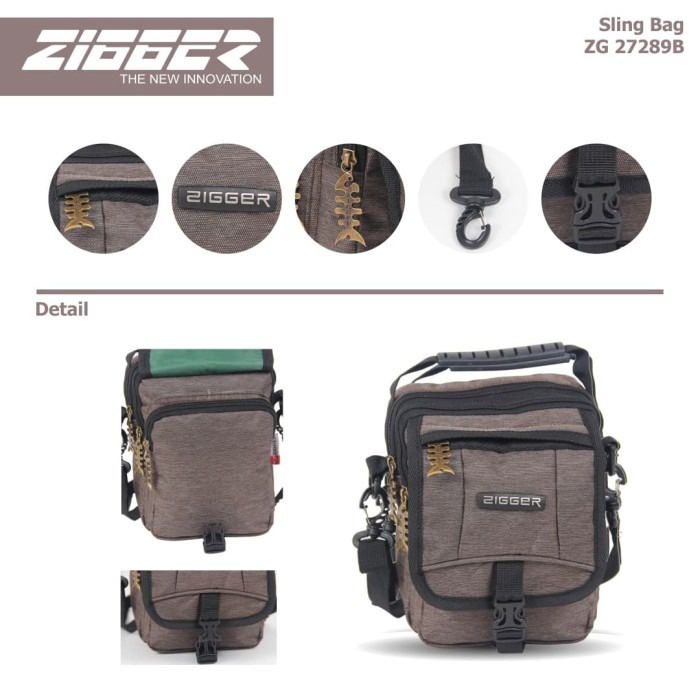 [KLIKTAS] Tas Slempang Pria 2 in 1 ZIGGER - ZG 27289B - Sling Bag Gaul