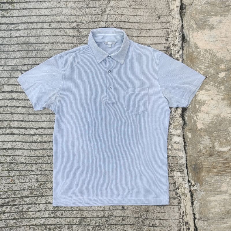 UNIQLO Stripe Polo Shirt/Kaos Polo Motif Garis