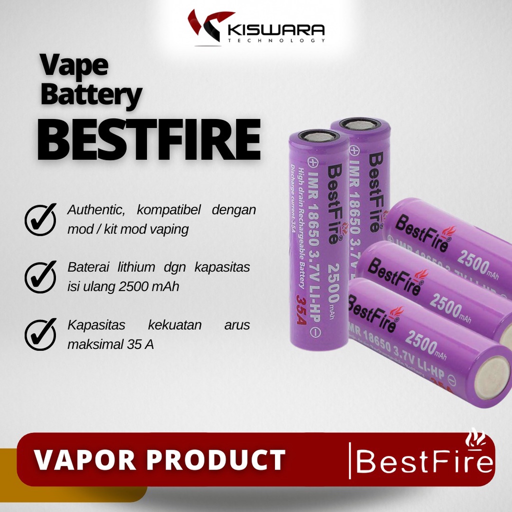 Battery BestFire 18650 2500mAh 35A Authentic