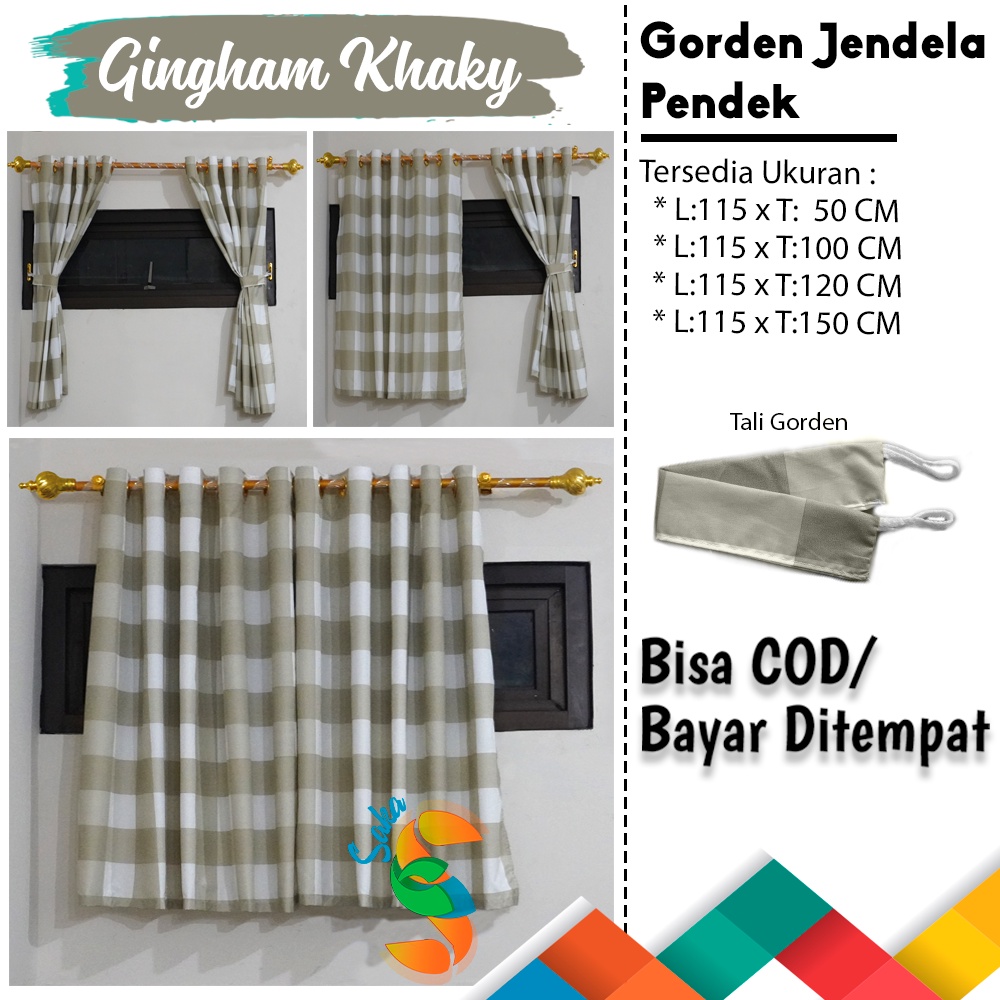 GORDEN JENDELA KAMAR TAMU MINIMALIS PENDEK TINGGI 120CM /HORDENG JENDELA SMOKRING