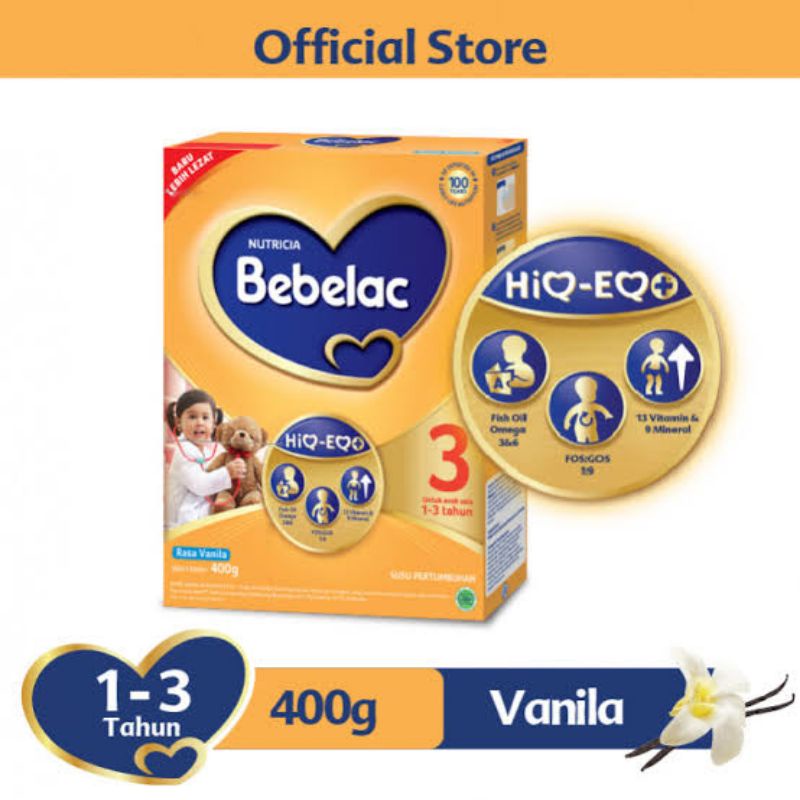 Bebelac 3 Susu Pertumbuhan Anak 1-3 Tahun Vanila 400 g