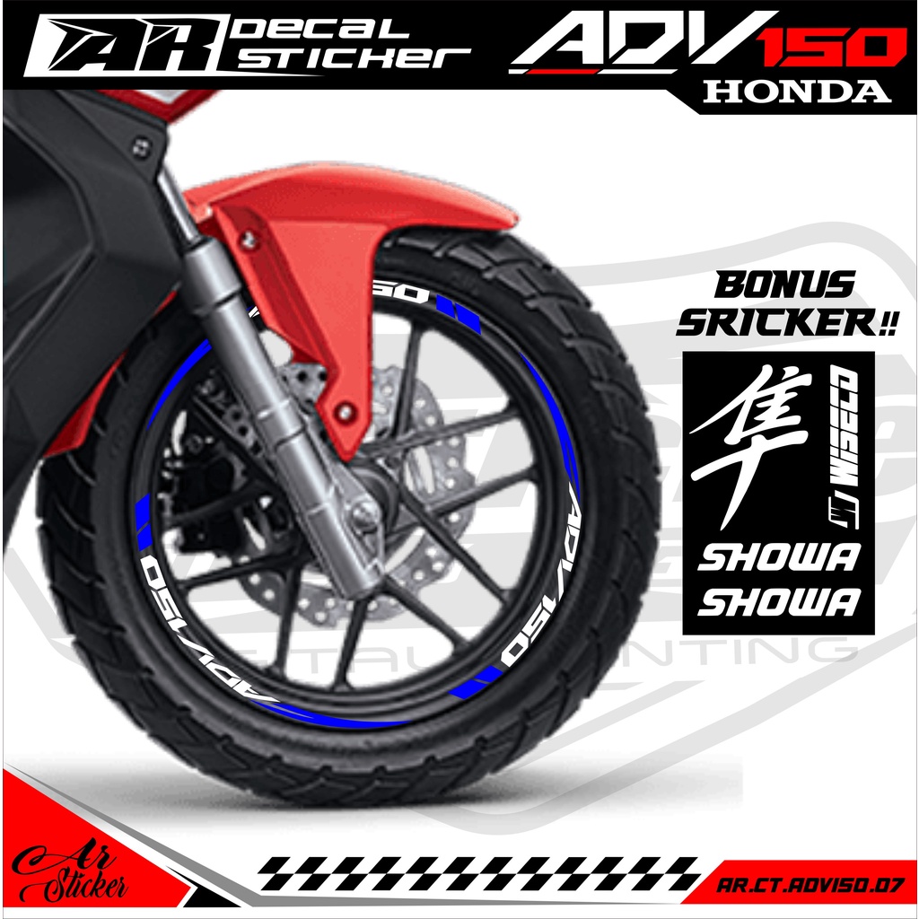 Stiker Cutting Velg ADV 150 - Aksesoris Sticker List Velg Motor Honda ADV 150 Variasi Set Depan Bela