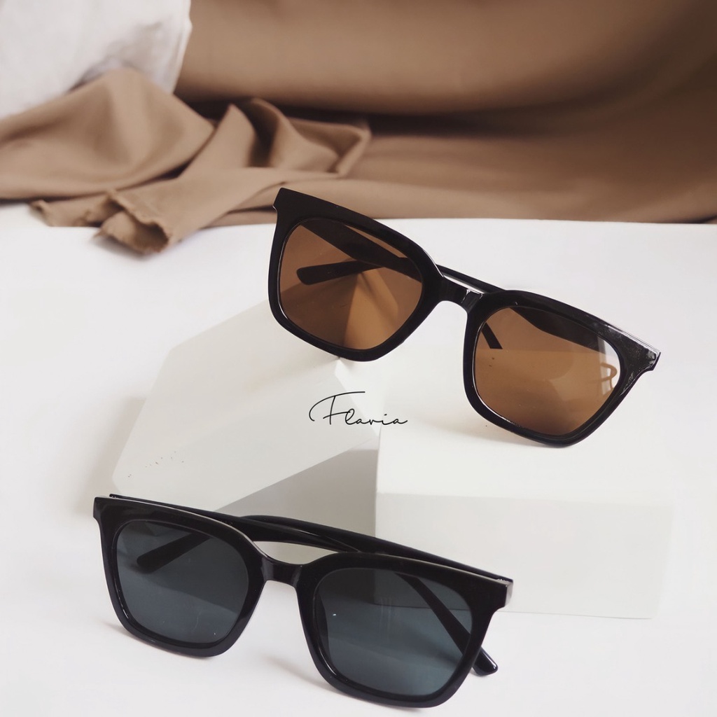 Flavia Eyewear - Kacamata Hitam Sean Square Acetat Anti UV