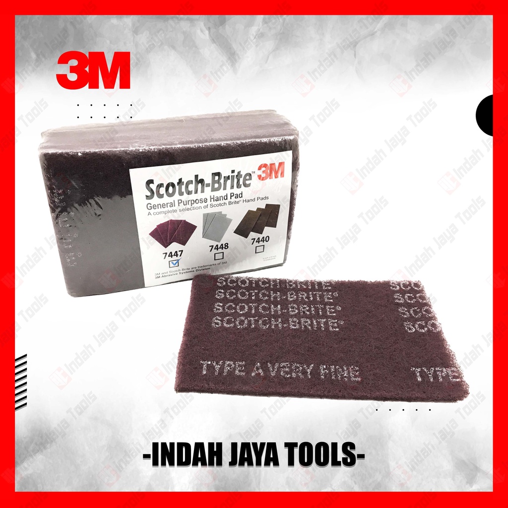 3M 7447 SCOTCH BRITE - Scotch Brite Maroon Red Merah Hand Pad