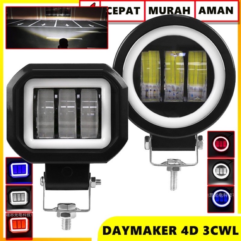 Lampu daymaker mini 2lesan LED Lampu Tembak led dayamker Mini 2Lensa 3lensa Waterproof universal