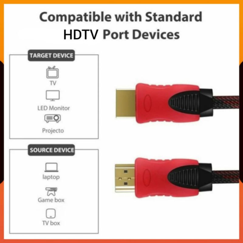 (COD) KABEL HDTV DARI LAPTOP PS3 KE TV LED PROYEKTOR 3 METER 1080P V1.4 3D HQ