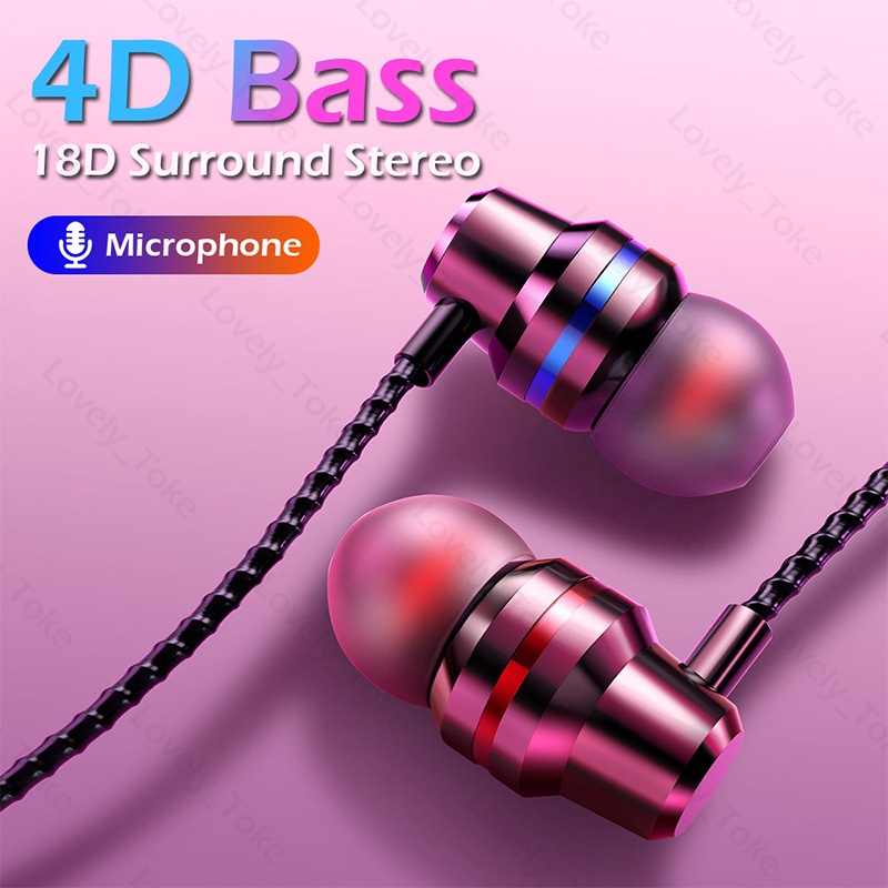 4D Bass Headset Gaming Subwoofer Stereo Earphone With Mic Gaming Wired Headphone HiFi Hedset Universal Phone Musik Handset Olahraga Tahan Air Earbuds