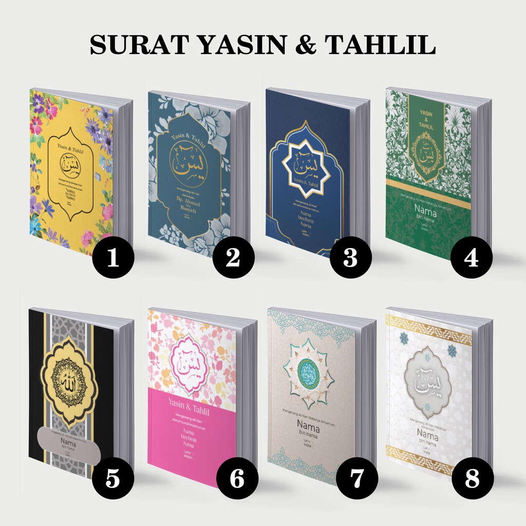 Buku Yasin & Tahlil Isi Artpaper// 256 Halaman // Hard Cover (Free Sisipan 1lbr)