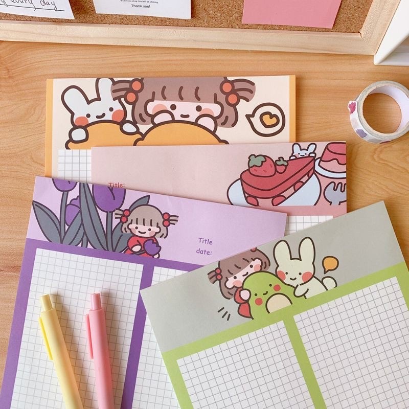 

Memopad Notepad Girl Little Kertas Catatan Korean Style Cute Notebook